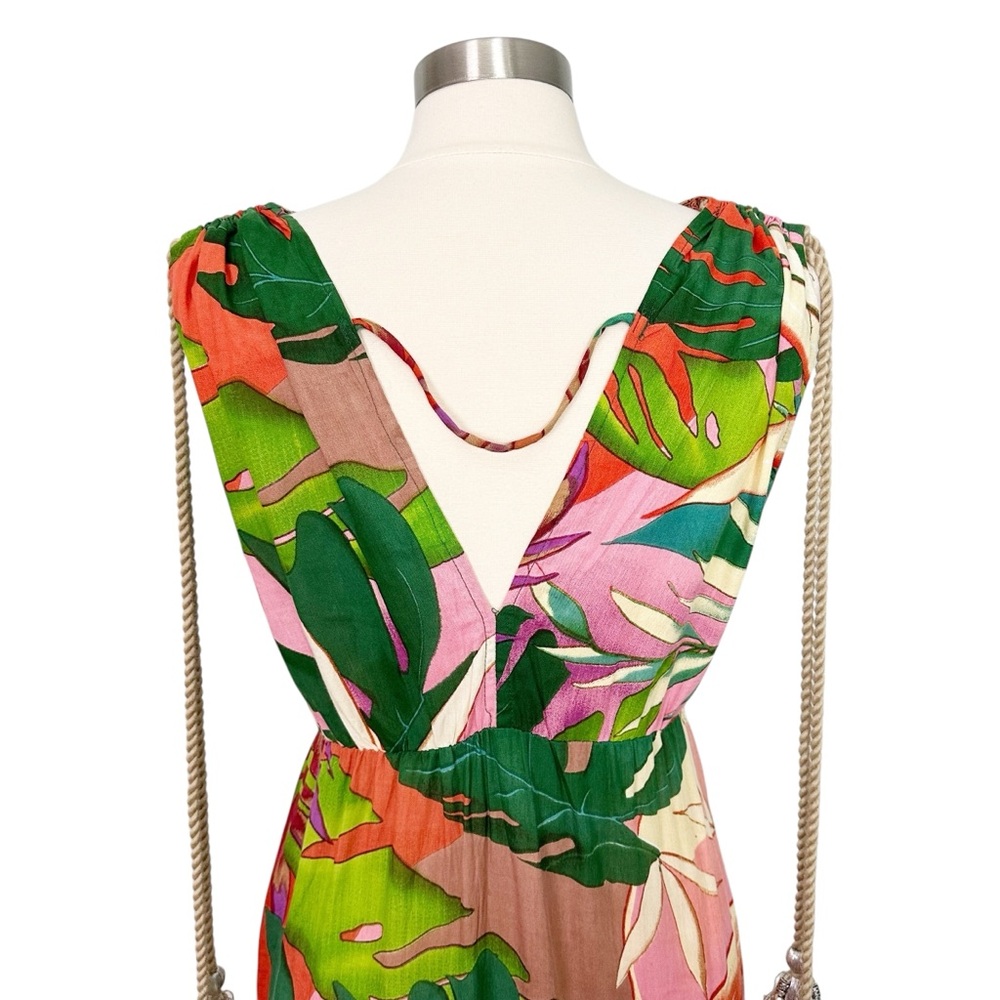 True Destinations Tropical Floral Sleeveless Midi Dress Size M - Picture 10 of 10